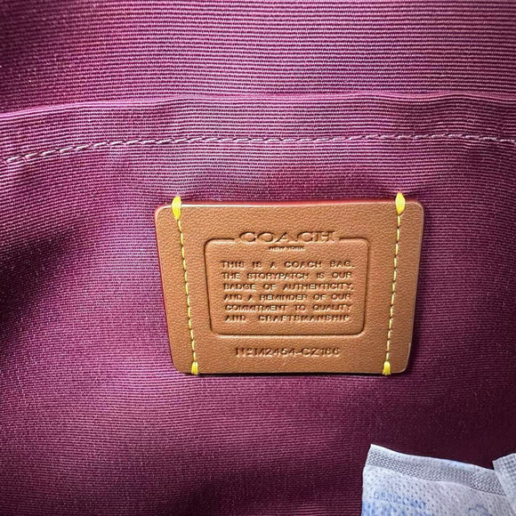 COACH Jamie Camera Crossbody Bag In Signature Canvas/Leather Tan/Fuchsia CZ186 - Picture 8 of 10